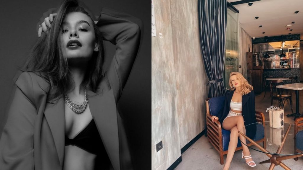 lingerie a mostra com blazer oversized